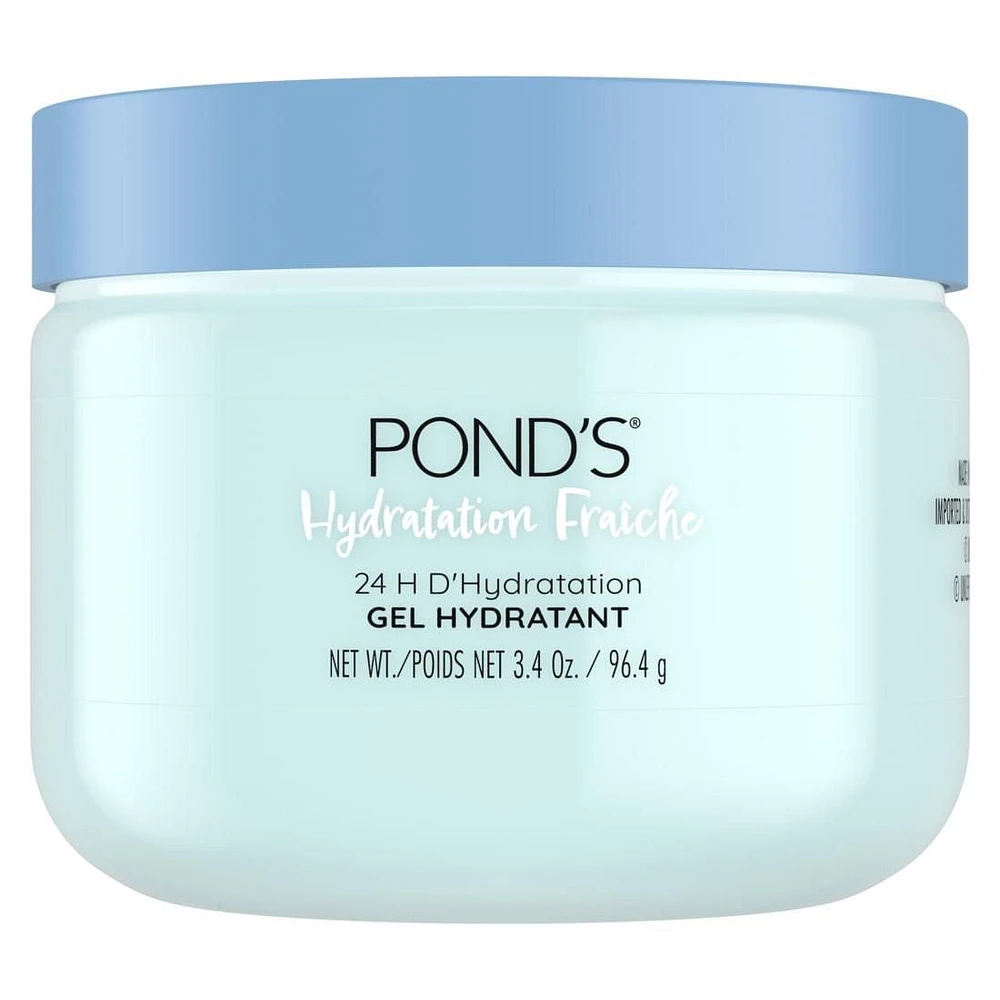 POND’S Hyaluronic Acid, Vitamin E & B3 Gel Face Moisturizer For 24 hour Hydration and Luminous Skin, 3.4 oz, Lightweight and Hydrating Face Moisturizer