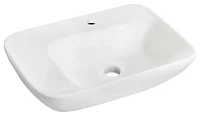 American Imaginations -in. W Above Counter White Bathroom Vessel Sink For Deck Mount Deck Mount Drilling AI