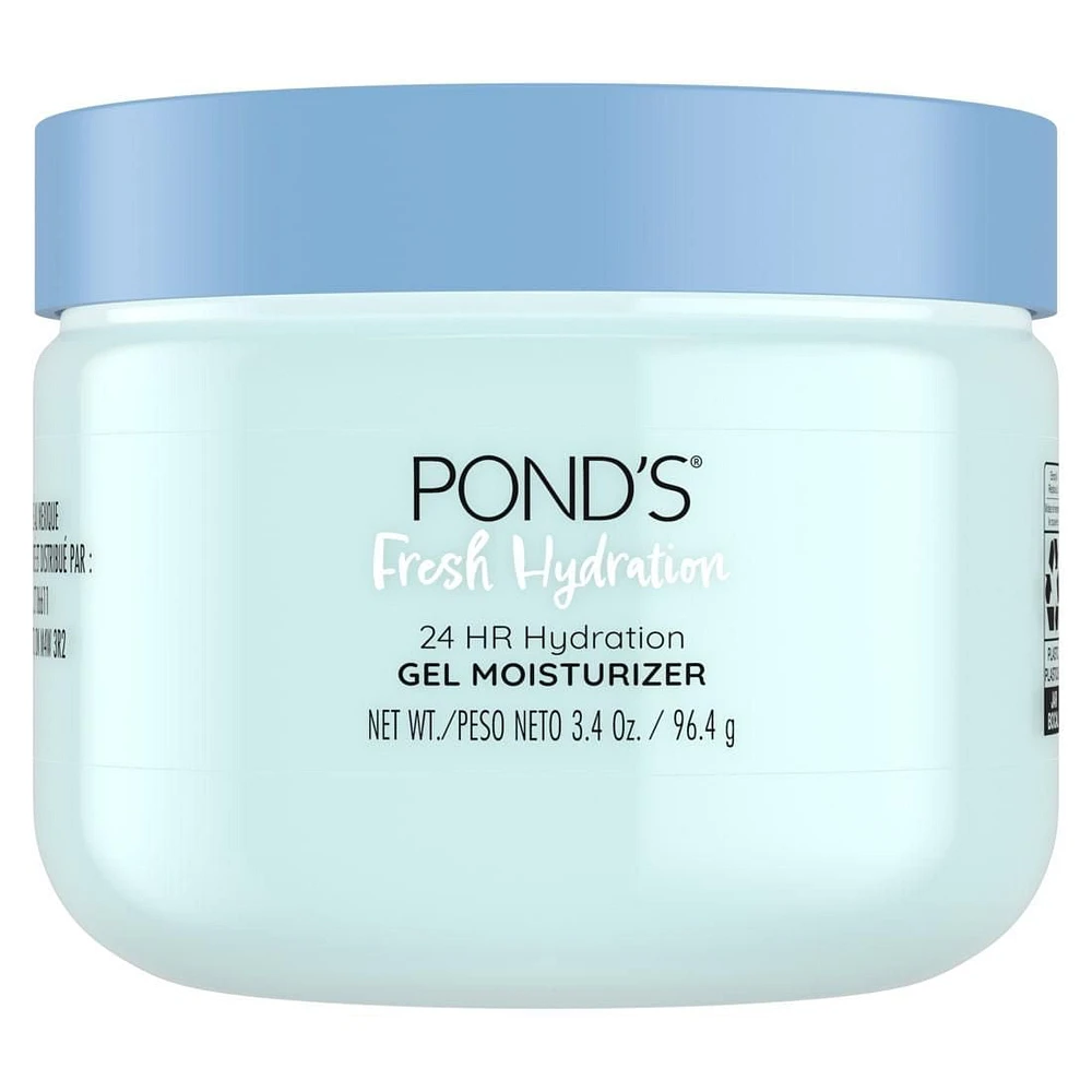 POND’S Hyaluronic Acid, Vitamin E & B3 Gel Face Moisturizer For 24 hour Hydration and Luminous Skin, 3.4 oz, Lightweight and Hydrating Face Moisturizer