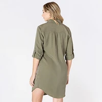 Devoted Robe midi à col décontracté