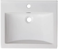 American Imaginations 25.25-in. W Semi-Recessed White Bathroom Vessel Sink For Deck Mount Deck Mount Drilling AI-1319