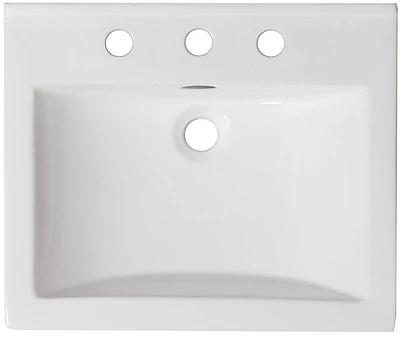 American Imaginations -in. W -in. D Ceramic Top In White Color For 3H8-in. Faucet AI