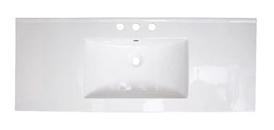 American Imaginations 24-in. W 18-in. D Ceramic Top In White Color For 1 Hole Faucet AI-1298