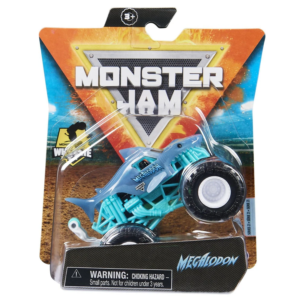 Monster Jam, Official Megalodon Monster Truck, Die-Cast Vehicle, Shear Madness Series, 1:64 Scale