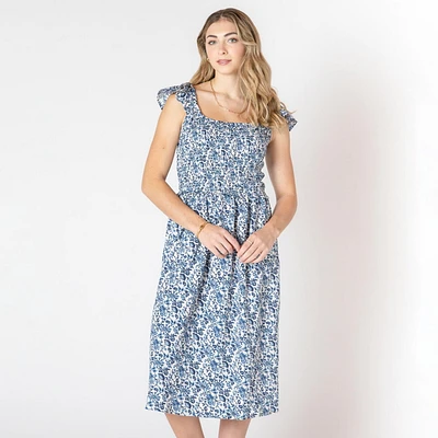 Devoted Robe midi sans manches avec volants sur les épaules