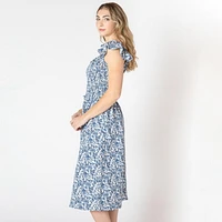 Devoted Robe midi sans manches avec volants sur les épaules
