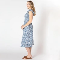 Devoted Robe midi sans manches avec volants sur les épaules