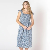 Devoted Robe midi sans manches avec volants sur les épaules