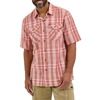Wrangler Men's Short Sleeve Plaid Shirt, Short Sleeve Plaid