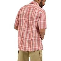 Wrangler Men's Short Sleeve Plaid Shirt, Short Sleeve Plaid