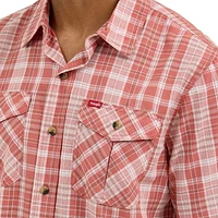 Wrangler Men's Short Sleeve Plaid Shirt, Short Sleeve Plaid