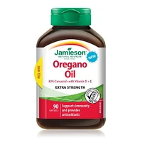 Jamieson Extra Strength Oregano Oil with Vitamin D + E Softgels, 90 Softgels