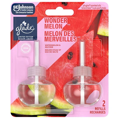 Glade Plugins® Air Freshener Oil Refill, Wonder Melon™, 2 Refills