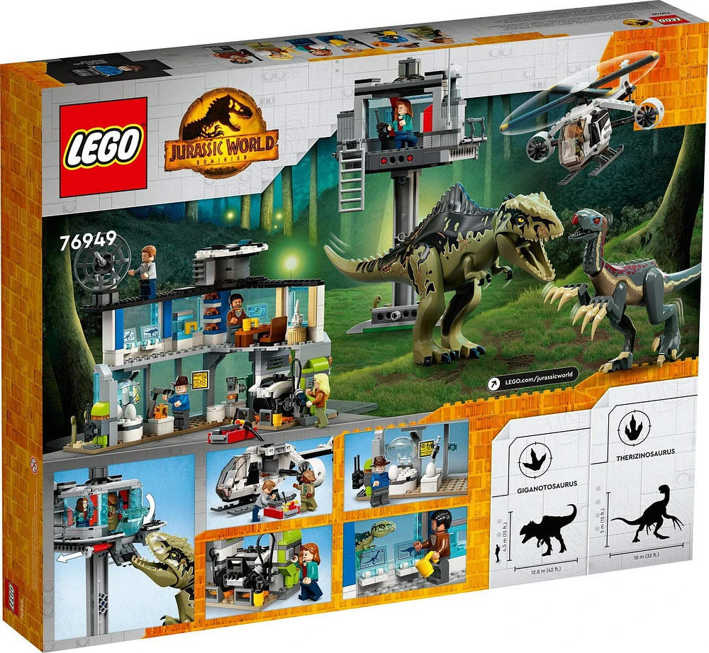 LEGO Jurassic World Giganotosaurus & Therizinosaurus Attack 76949 Toy Building Kit (810 Pieces)