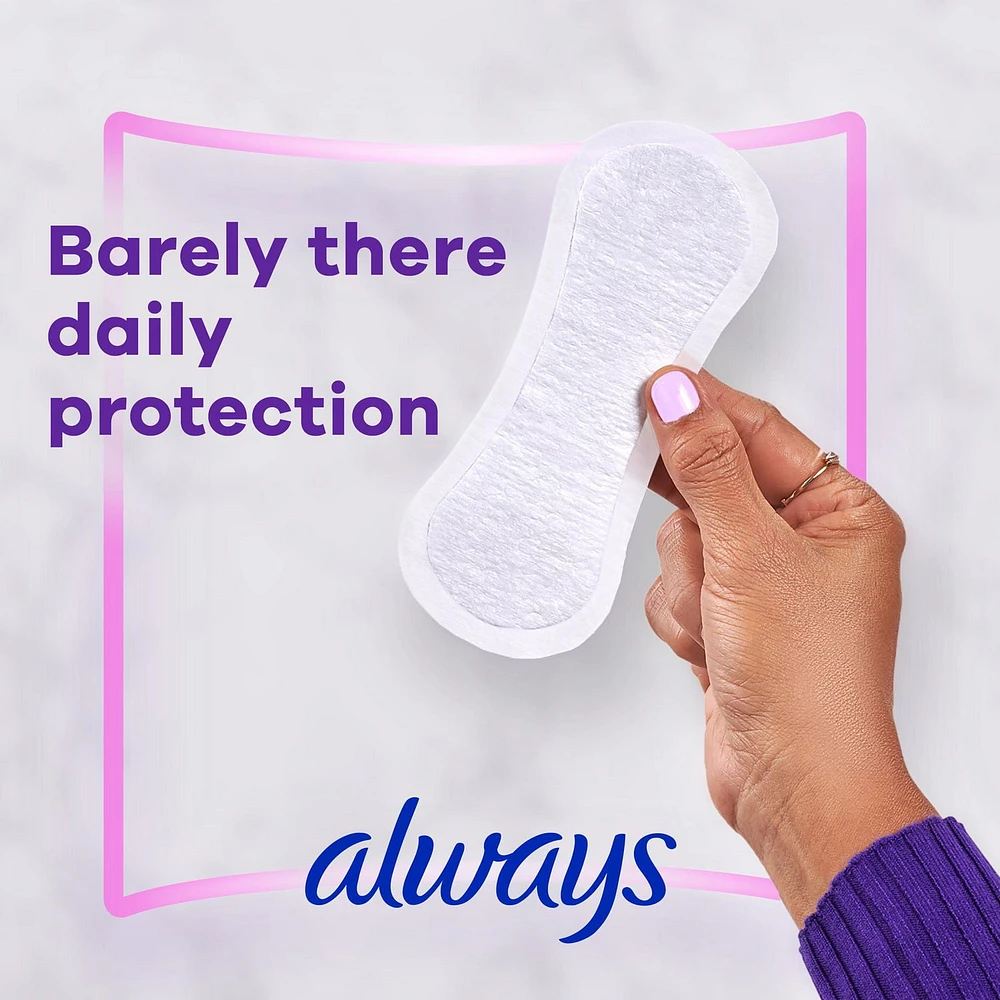 Always Thin No Feel Protection Daily Liners, Regular Absorbency, Unscented, 216CT