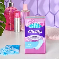 Always Thin No Feel Protection Daily Liners, Regular Absorbency, Unscented, 216CT