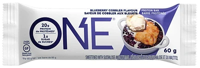 One Protein Bar Blueberry Cobbler, 20g of protein, 1g of sugar