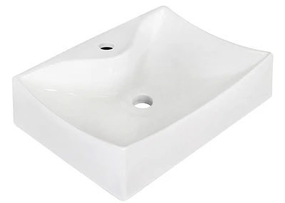 American Imaginations -in. W 1 Hole Ceramic Top Set In White Color