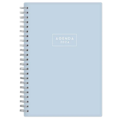 2024 Weekly Monthly Planner, 5x8, Blue Sky, Solid Morning Blue