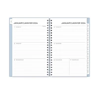 2024 Weekly Monthly Planner, 5x8, Blue Sky, Solid Morning Blue