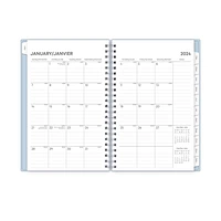 2024 Weekly Monthly Planner, 5x8, Blue Sky, Solid Morning Blue