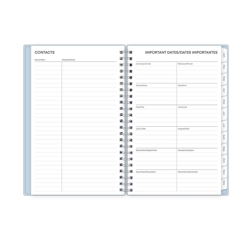 2024 Weekly Monthly Planner, 5x8, Blue Sky, Solid Morning Blue