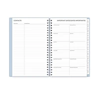 2024 Weekly Monthly Planner, 5x8, Blue Sky, Solid Morning Blue