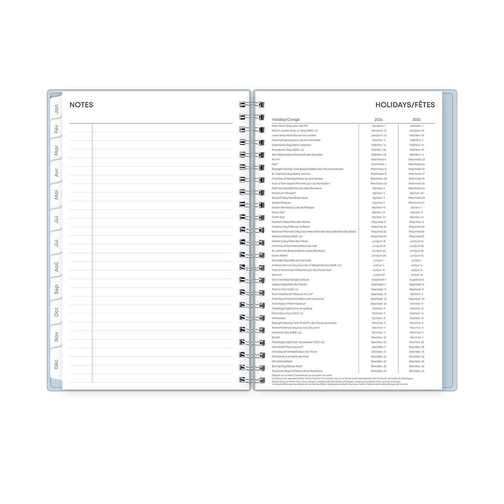 2024 Weekly Monthly Planner, 5x8, Blue Sky, Solid Morning Blue