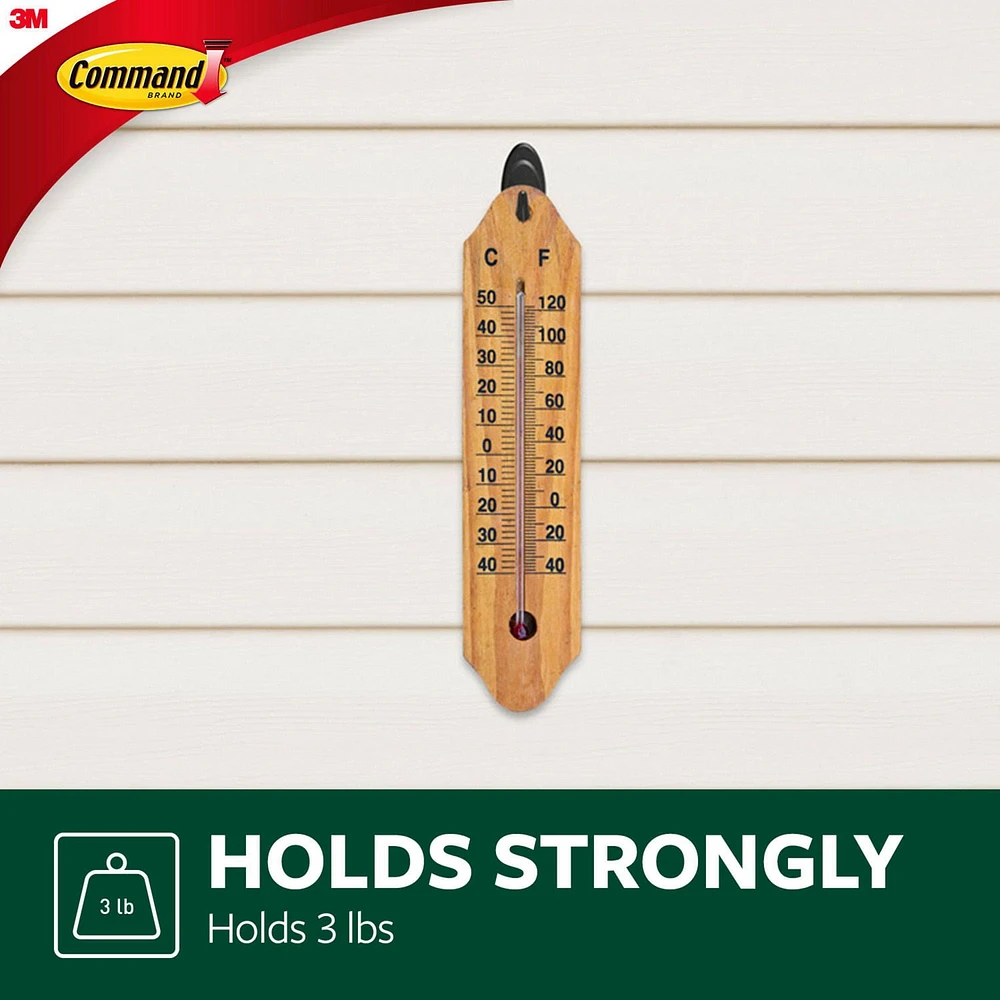 Command™ Outdoor Terrace Hooks 17086S-AWC, Medium, 2 Hooks, 4 Strips, 3 lb