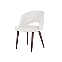 Tami Dining Chair in White, White PU Dining Chair, Metal Dining Chair, Mid-Century Dining Chair, Kitchen PU Dining Chair, White Dining Chair, Living Room Dining Chair, Dining Room Chair