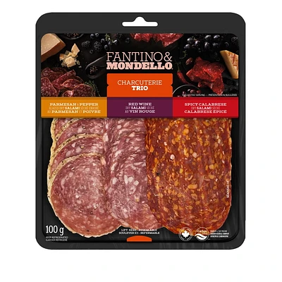 Fantino & Mondello Sliced Salami Charcuterie Meat Trio, 100 g