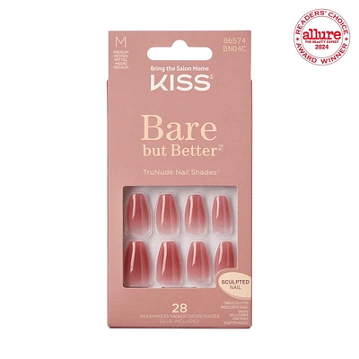 KISS Bare but Better Nails - Fake Nail, 28 Count, Short, Ready-to-wear