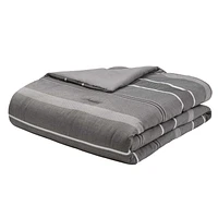 HomeTrends Riva Grey Jacquard Stripe 3 Piece Comforter Set, Sizes: Double/Queen & King