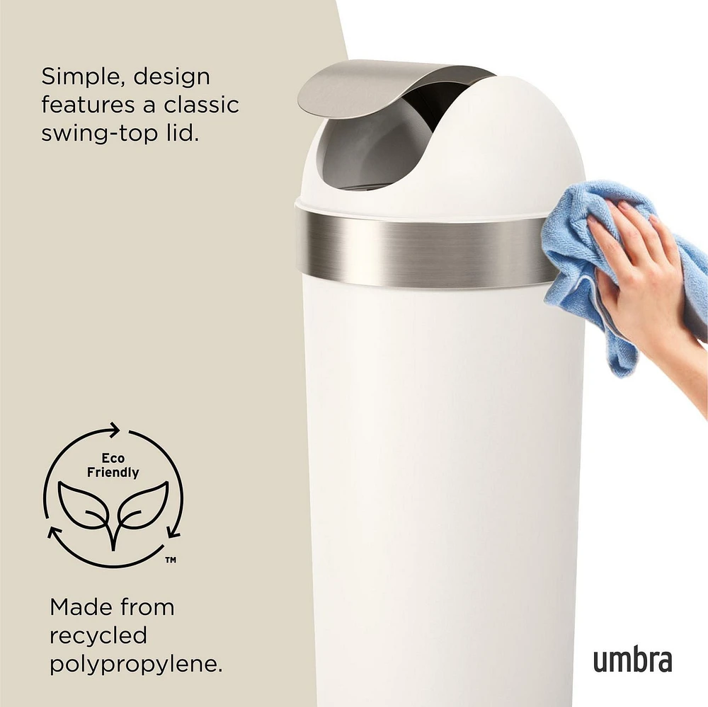 Umbra Venti 16-Gallon (62L) Trash Can with Swing Top Lid