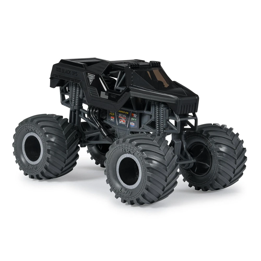 Monster Jam, Official Soldier Fortune Black Ops Monster Truck, Collector Die-Cast Vehicle, 1:24 Scale, Kids Toys for Boys and Girls Ages 3 and up