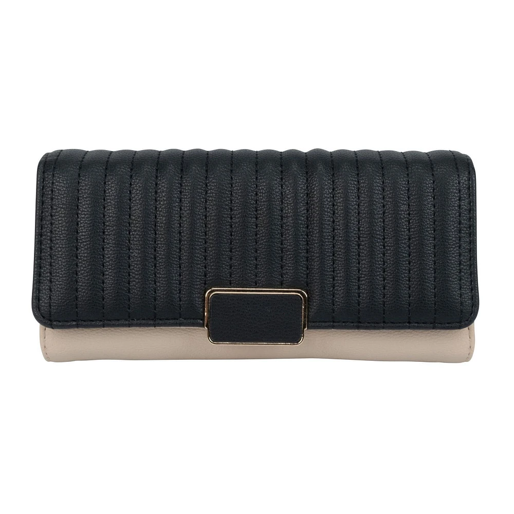 Time And Tru Flap Clutch Wallet With Back Zip Pocket, Flap clutch wallet.