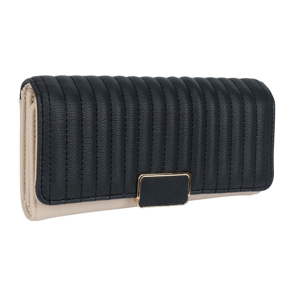 Time And Tru Flap Clutch Wallet With Back Zip Pocket, Flap clutch wallet.