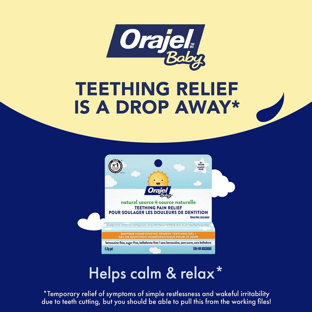 Orajel Natural Source Teething Pain relief Gel, 9.5 g