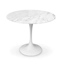 WHITE MARBLE TULIP BASE DINING TABLE 35"Carrera Marble,Kitchen Table for 4-6 Persons