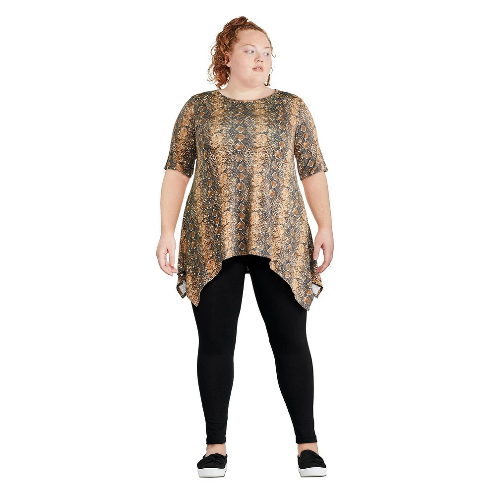 George Women's Plus Sharkbite Hem Tee, Sizes 1X-4X