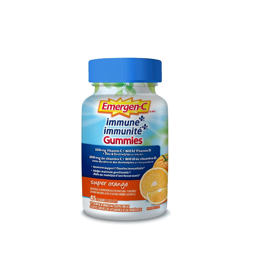 EMERGEN-C Immune+ Gummies (Super Orange flavour), 45 ct, EMERGEN-C Immune+ Gummies, 45 ct