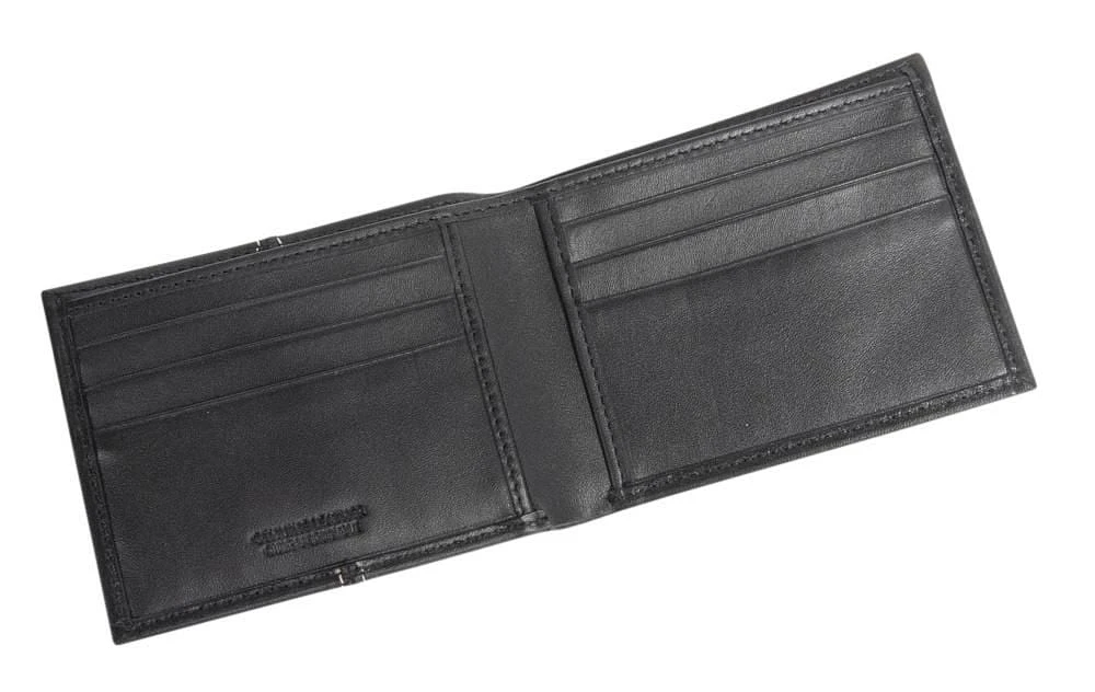 Portefeuille mince en véritable cuir de R70 en noir pour hommes