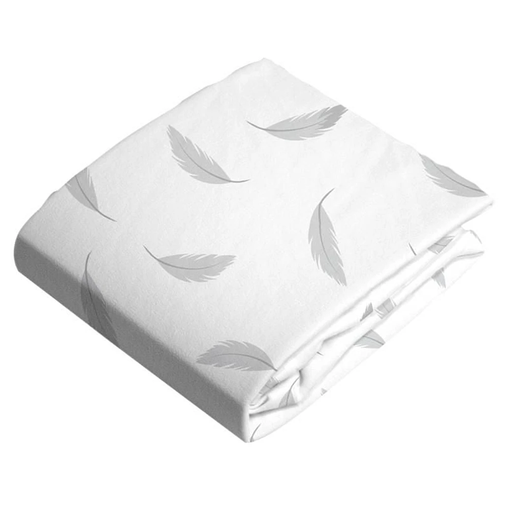 Kushies Bassinet Sheet, 100% Cotton Flannel  Soft Breathable Cozy Fitted sheet, Elastic  for Boys and Girls - Grey Feathers