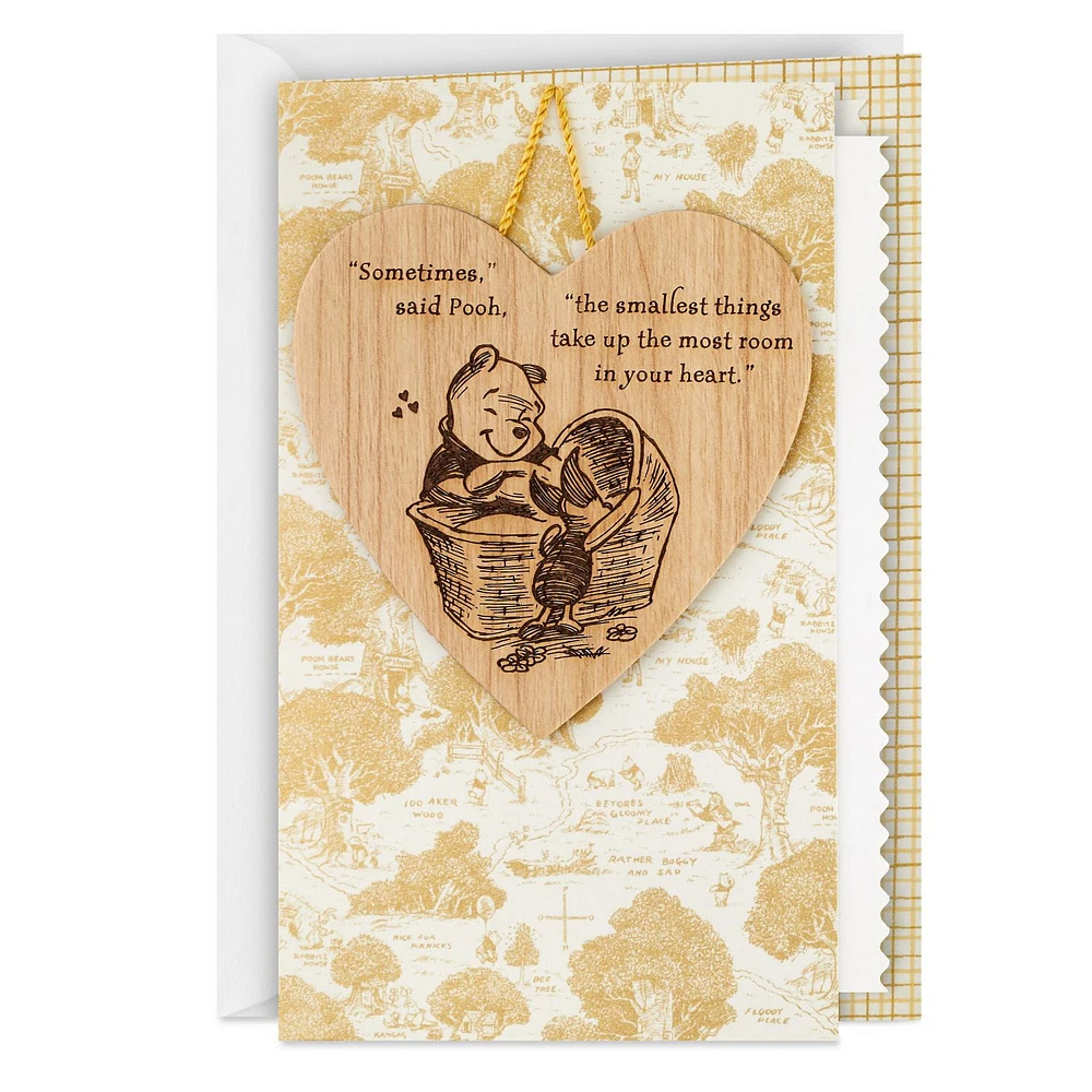 Hallmark Disney Winnie the Pooh Baby Shower Card with Removable Ornament (Pooh and Piglet) Welcome New Baby, Congratulations, Gender Reveal