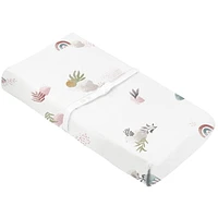 Kushies Change Pad Cover with Slits for Straps 100%  Cotton Percale Soft, Breathable Cozy fitted cover for change table pad - Floral