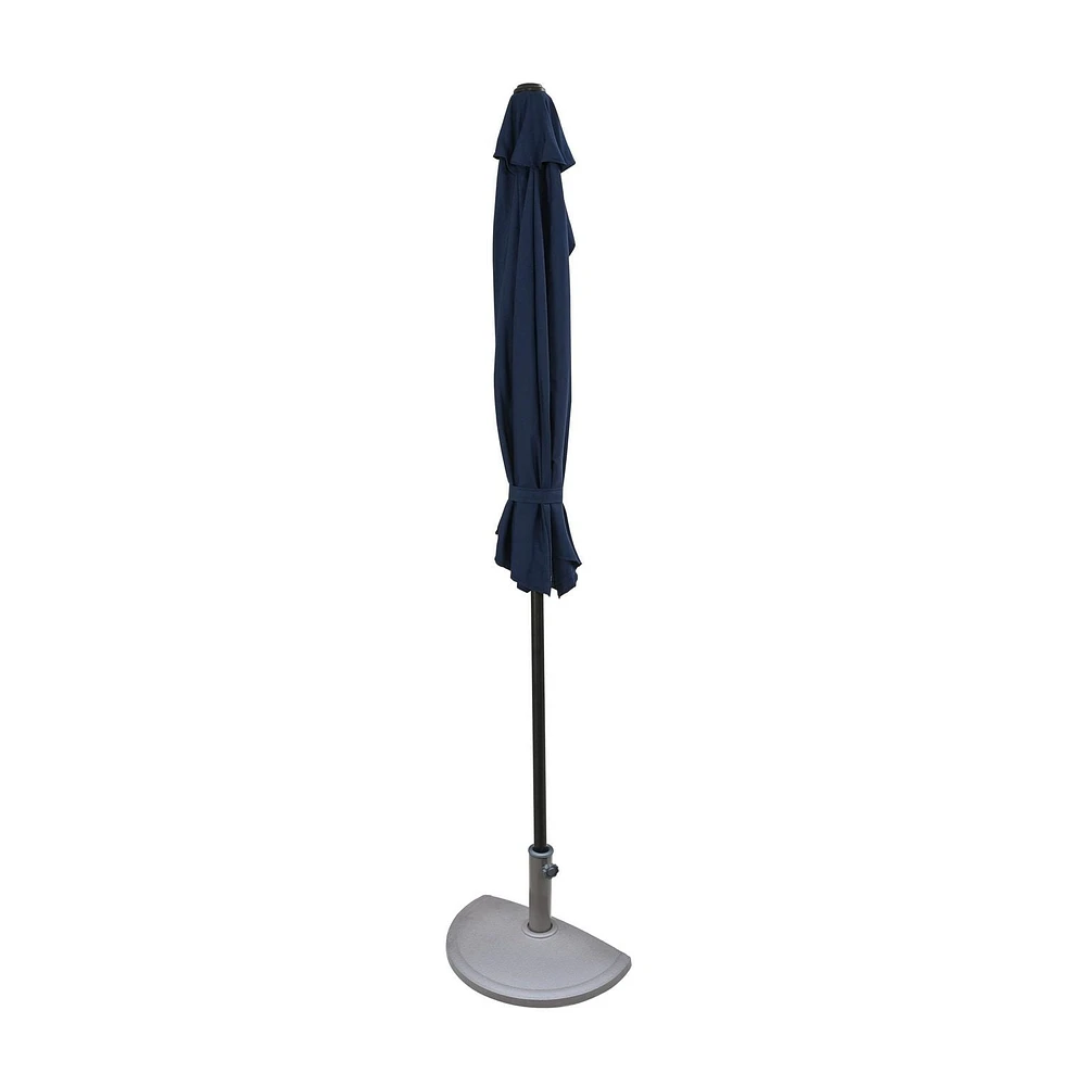 Lanai 9-ft Half Umbrella - Navy Blue - Polyester Canopy