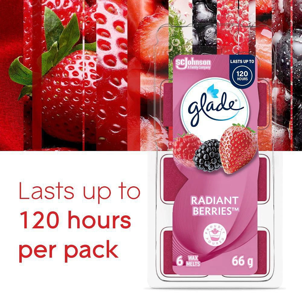 Glade® Wax Melt Air Freshener Refills, Radiant Berries, 6 Melts