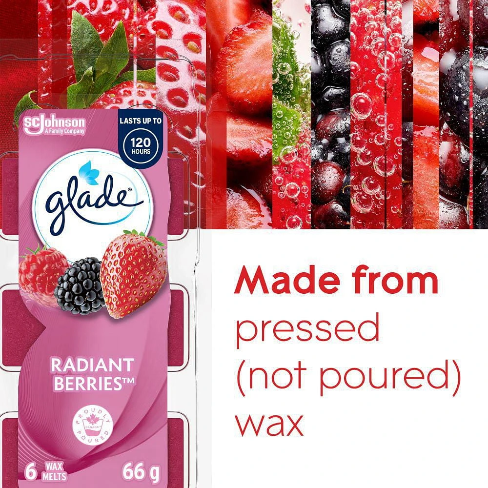 Glade® Wax Melt Air Freshener Refills, Radiant Berries, 6 Melts