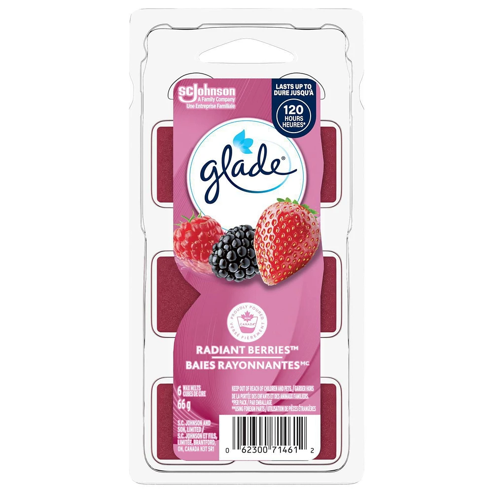 Glade® Wax Melt Air Freshener Refills, Radiant Berries, 6 Melts