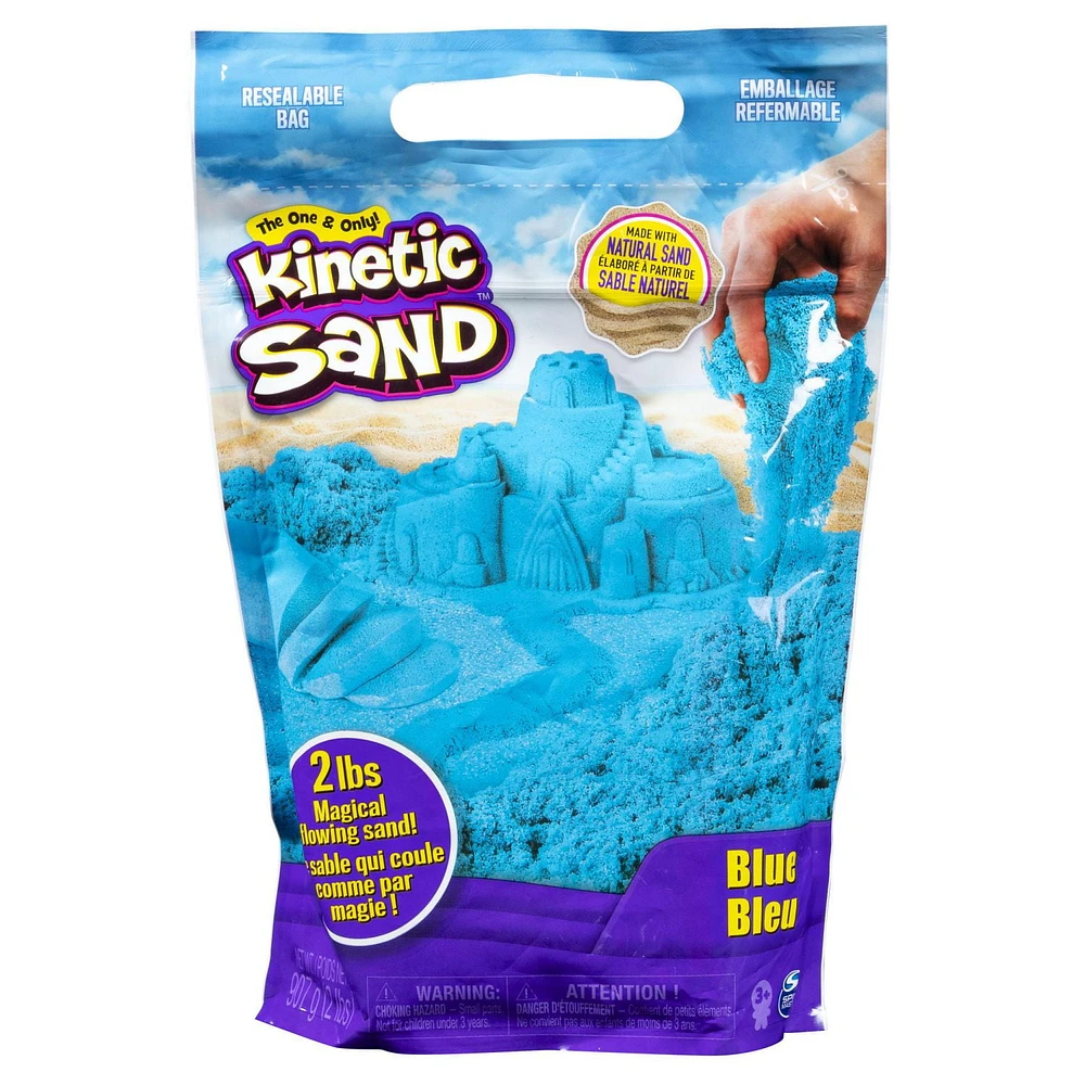 Kinetic Sand, The Original Moldable Sensory Play Sand, Blue, 2 lb. Resealable Bag, Ages 3+